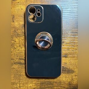 Black iPhone 12 Case with Ring Holder